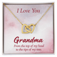 Interlocking Hearts Necklace :I Love You Grandma