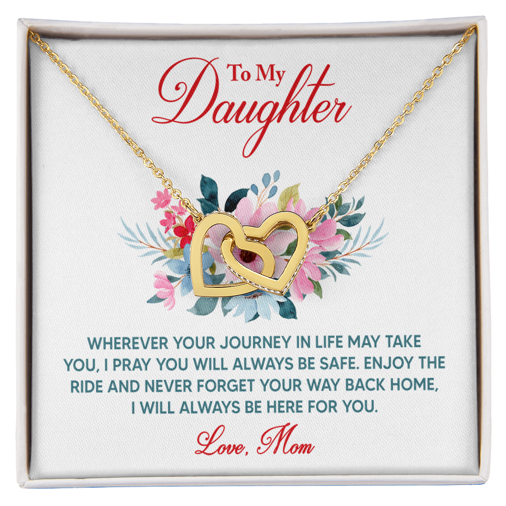 Interlocking Hearts Necklace: Love Mom