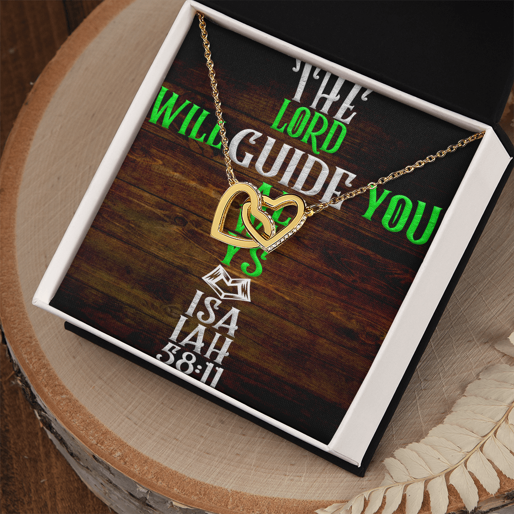 Interlocking Hearts Necklace: The Lord Will Guide You