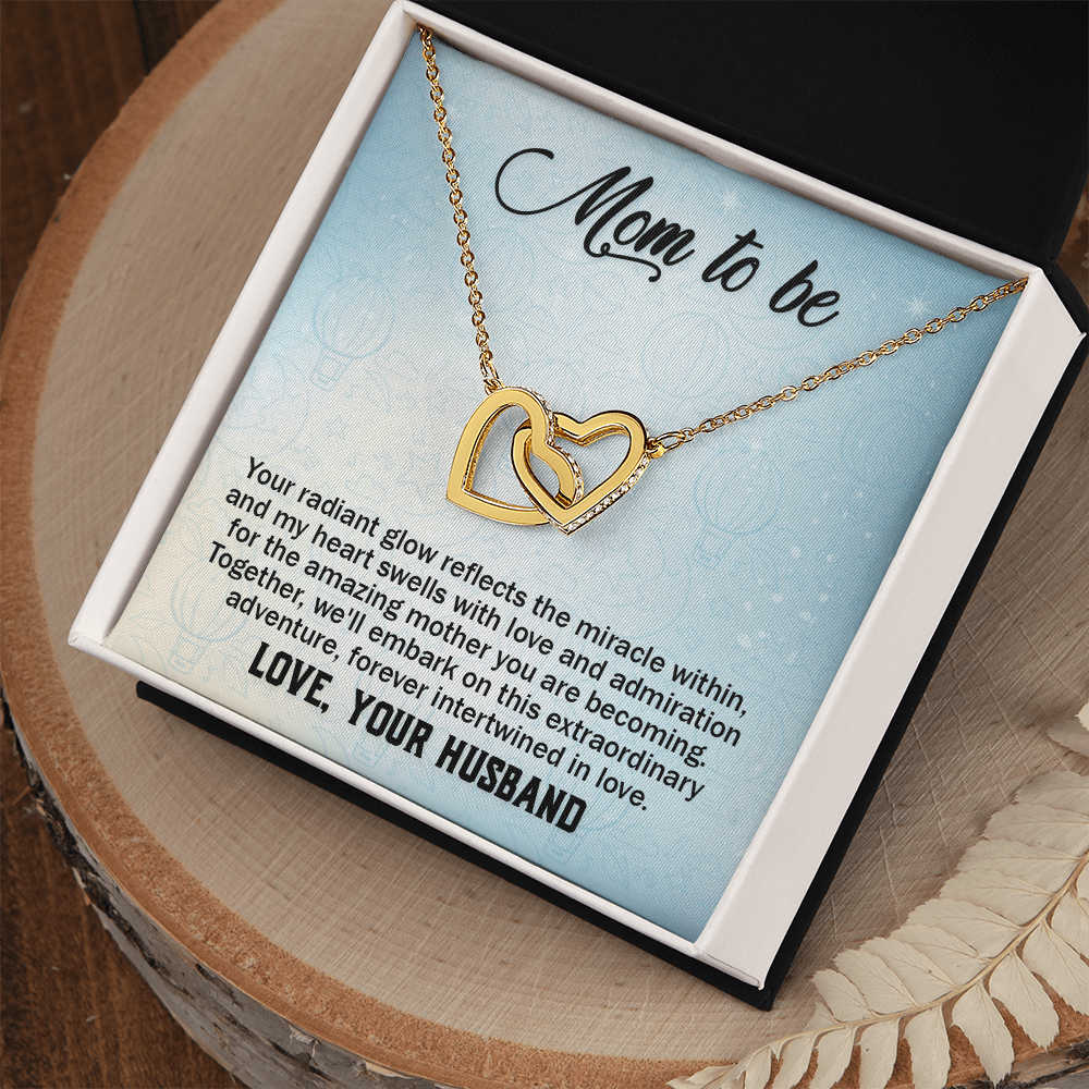 Interlocking Hearts Necklace : Mom To Be Love , Your Husband