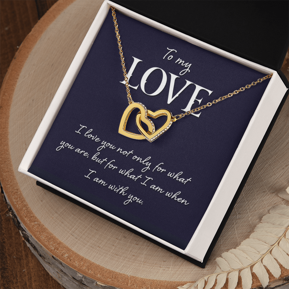 Interlocking Hearts Necklace: To MY Love I Am With You