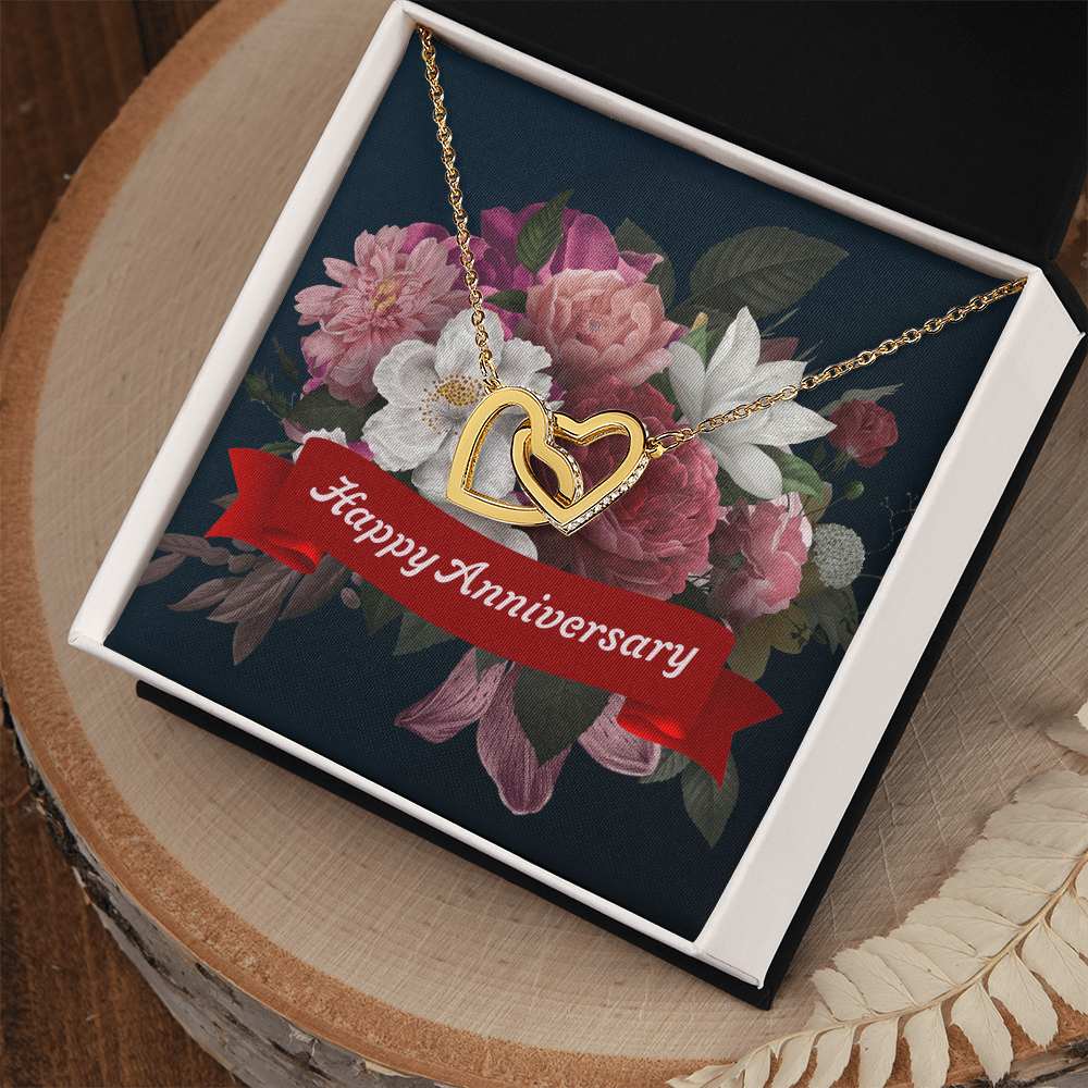 Interlocking Hearts Necklace:Happy Anniversary