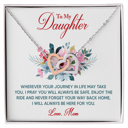 Interlocking Hearts Necklace: Love Mom