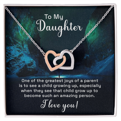 Interlocking Hearts Necklace : To My Daughter I Love You