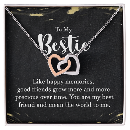 Interlocking Hearts Necklace : To My Bestie Like Happy Memories