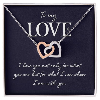 Interlocking Hearts Necklace: To MY Love I Am With You