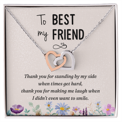 Interlocking Hearts Necklace : To My Best Friend Standing By My Side