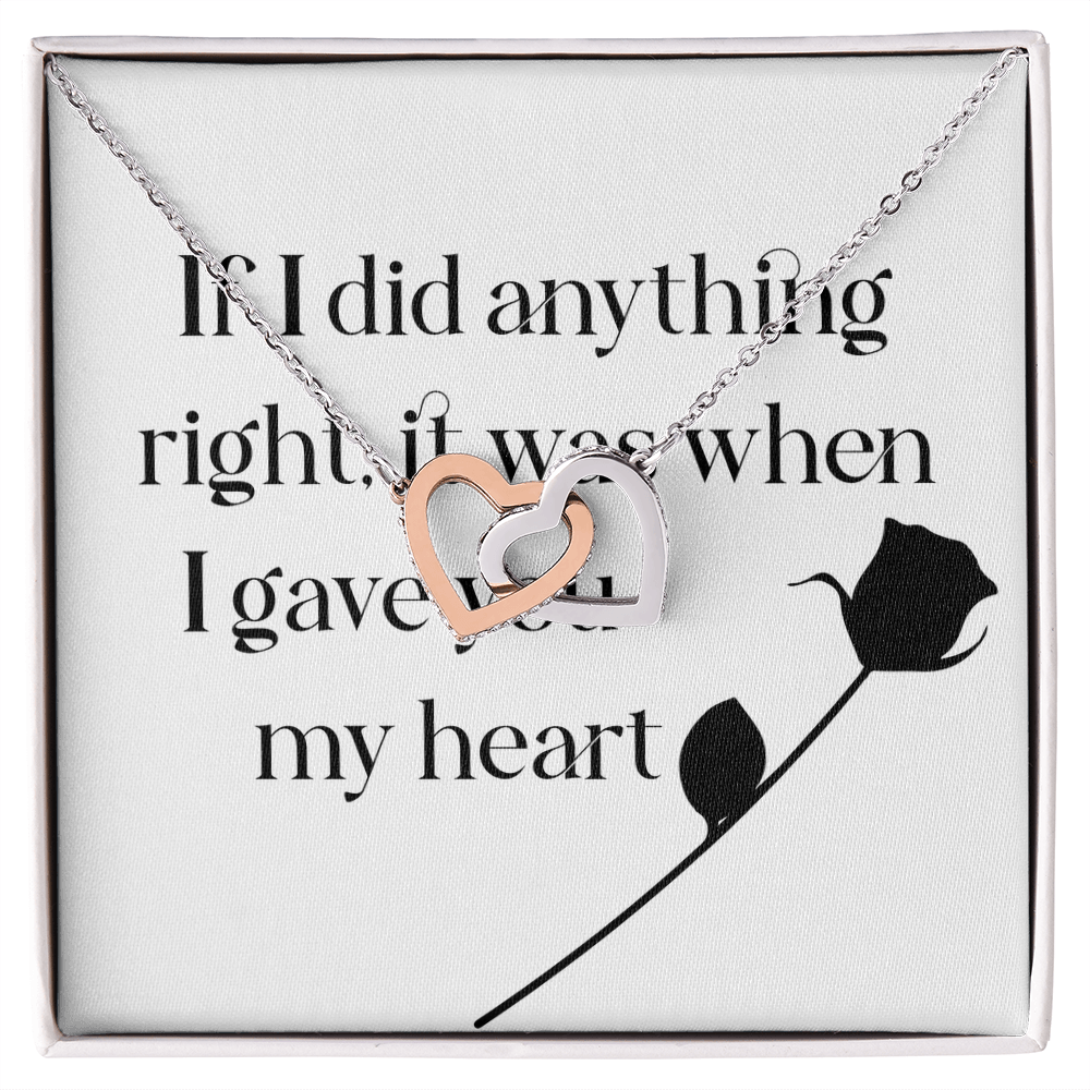 Interlocking Hearts Necklace: I Gave You My Heart