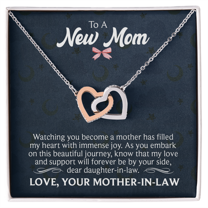Interlocking Hearts Necklace : To A New Mom Love Your Mother -In- Law