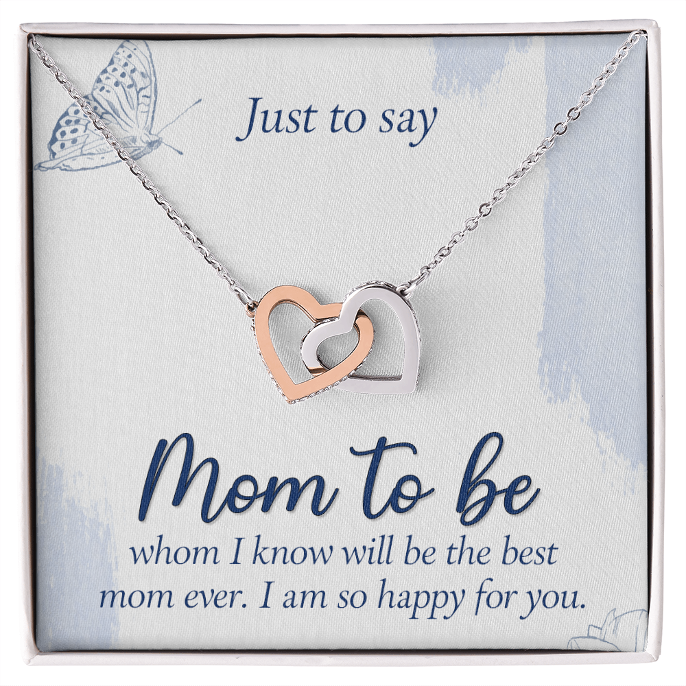 Interlocking Hearts Necklace : Mom To Be I Am So Happy For You