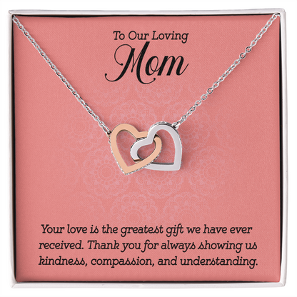 Interlocking Hearts Necklace : To Our Loving Mom