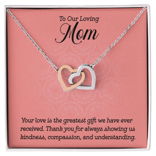 Interlocking Hearts Necklace : To Our Loving Mom