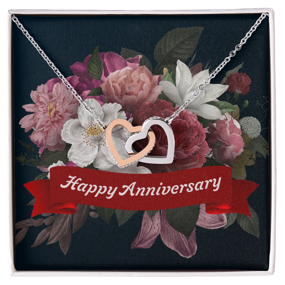 Interlocking Hearts Necklace:Happy Anniversary
