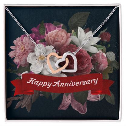 Interlocking Hearts Necklace:Happy Anniversary