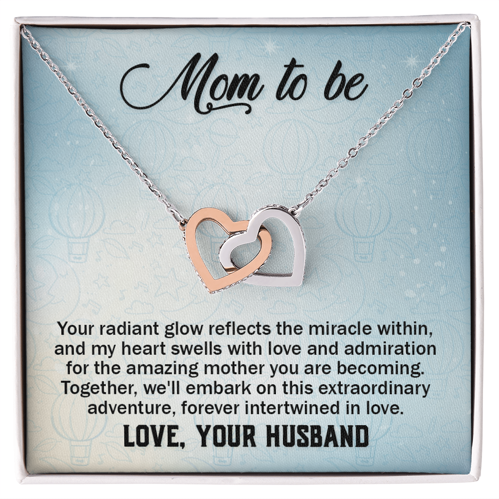 Interlocking Hearts Necklace : Mom To Be Love , Your Husband