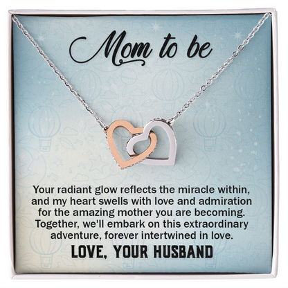 Interlocking Hearts Necklace : Mom To Be Love , Your Husband