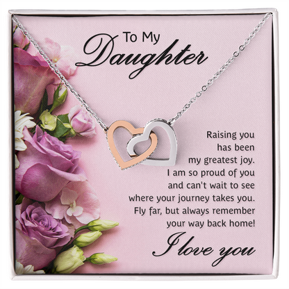 Interlocking Hearts Necklace To My Daughter My Greatest Joy
