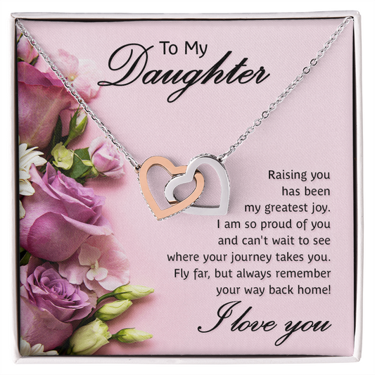 Interlocking Hearts Necklace To My Daughter My Greatest Joy