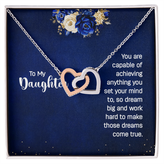 Interlocking Hearts Necklace : To My Daughter You Are Capable