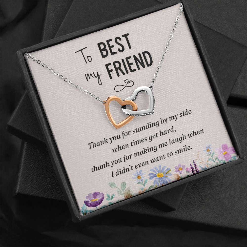 Interlocking Hearts Necklace : To My Best Friend Standing By My Side