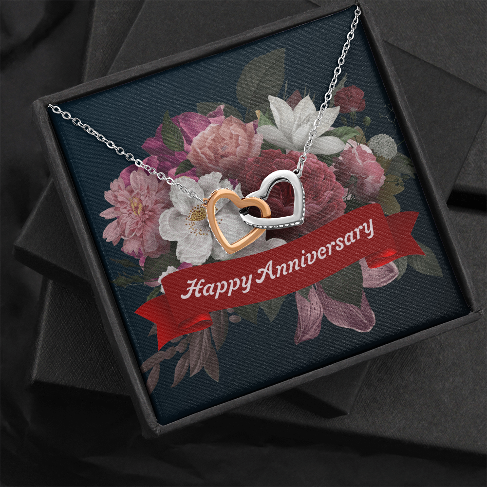 Interlocking Hearts Necklace:Happy Anniversary
