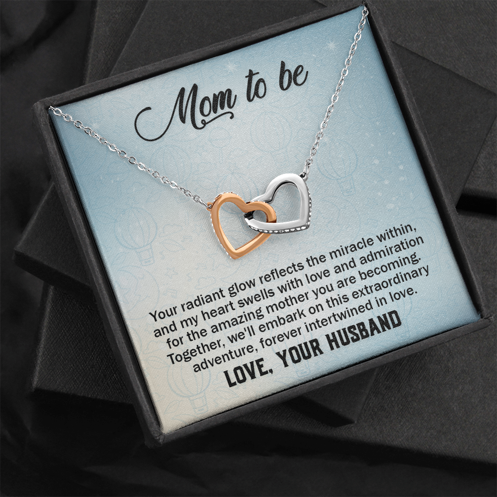 Interlocking Hearts Necklace : Mom To Be Love , Your Husband