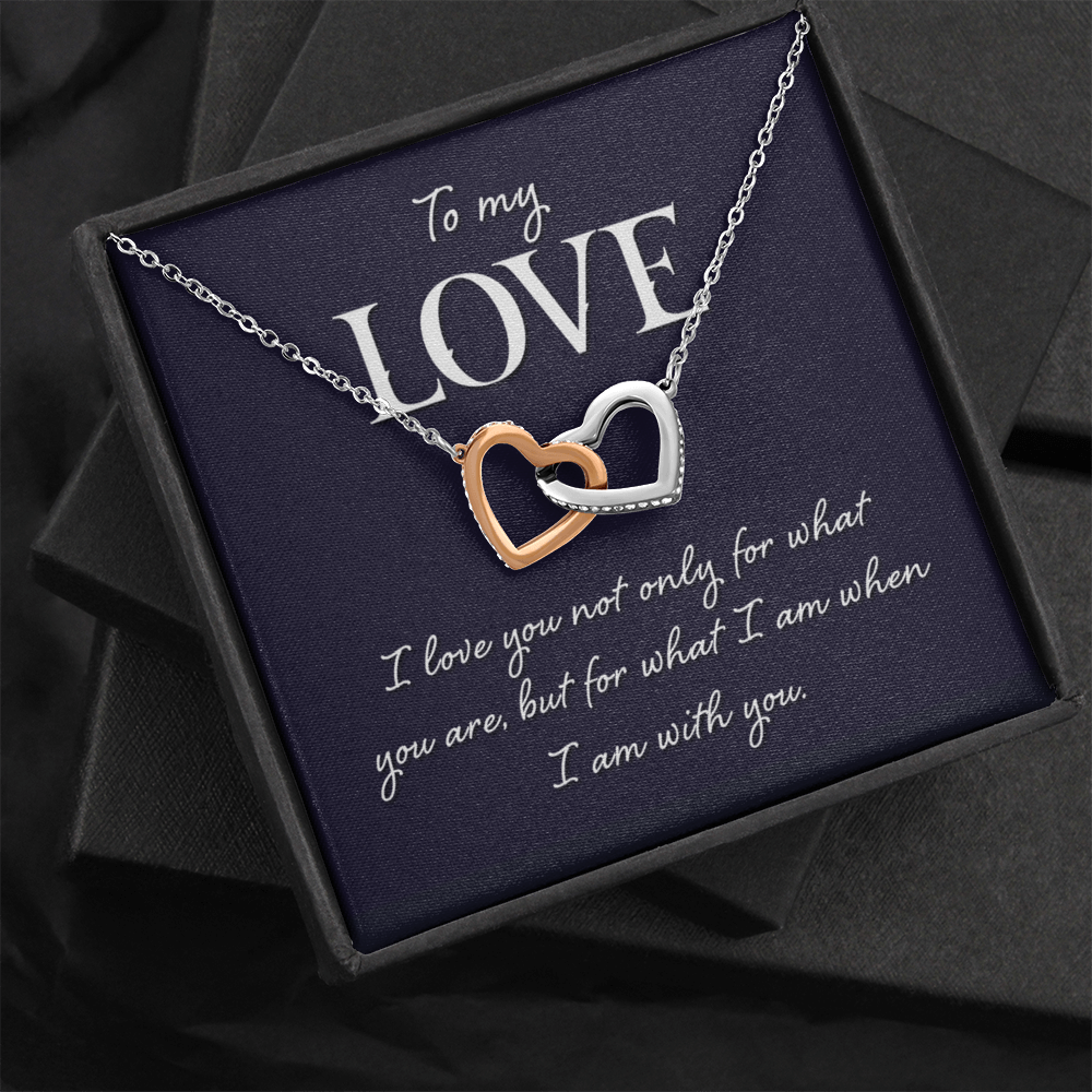 Interlocking Hearts Necklace: To MY Love I Am With You