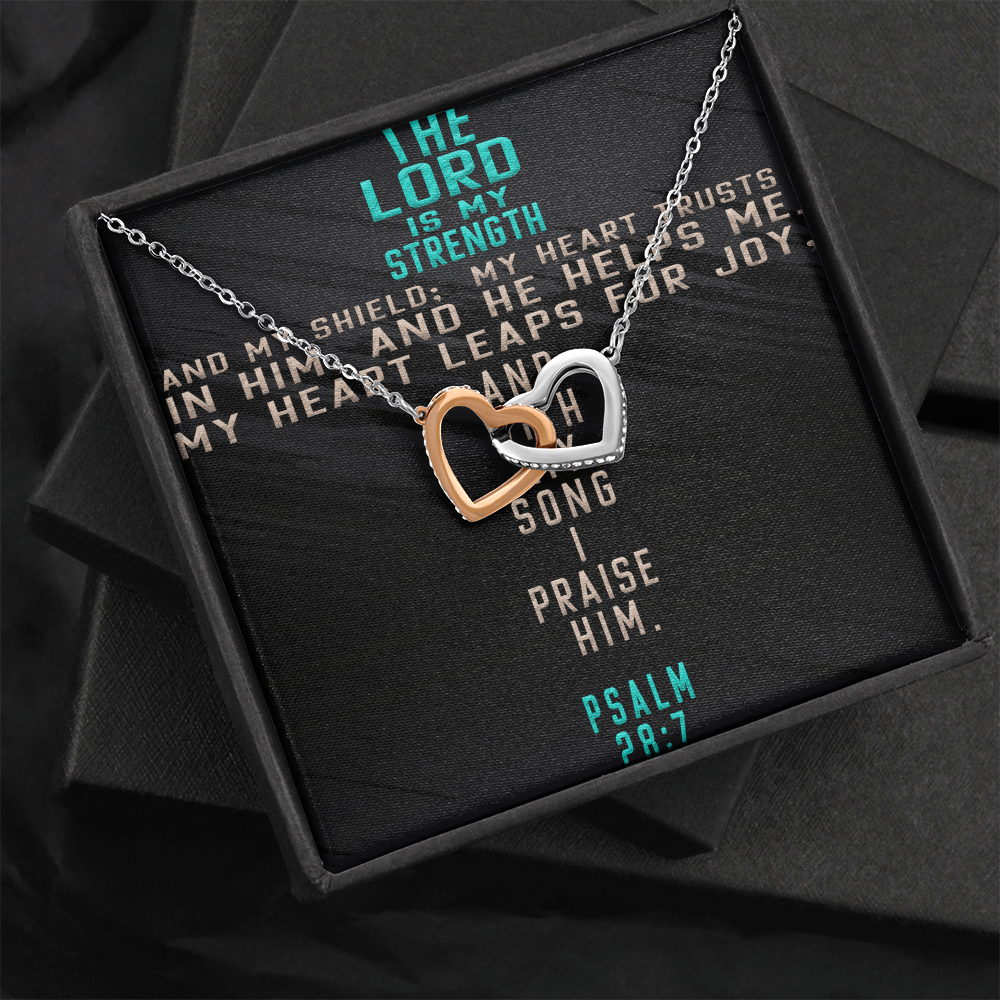 Interlocking Hearts Necklace : The Lord Is My Strength