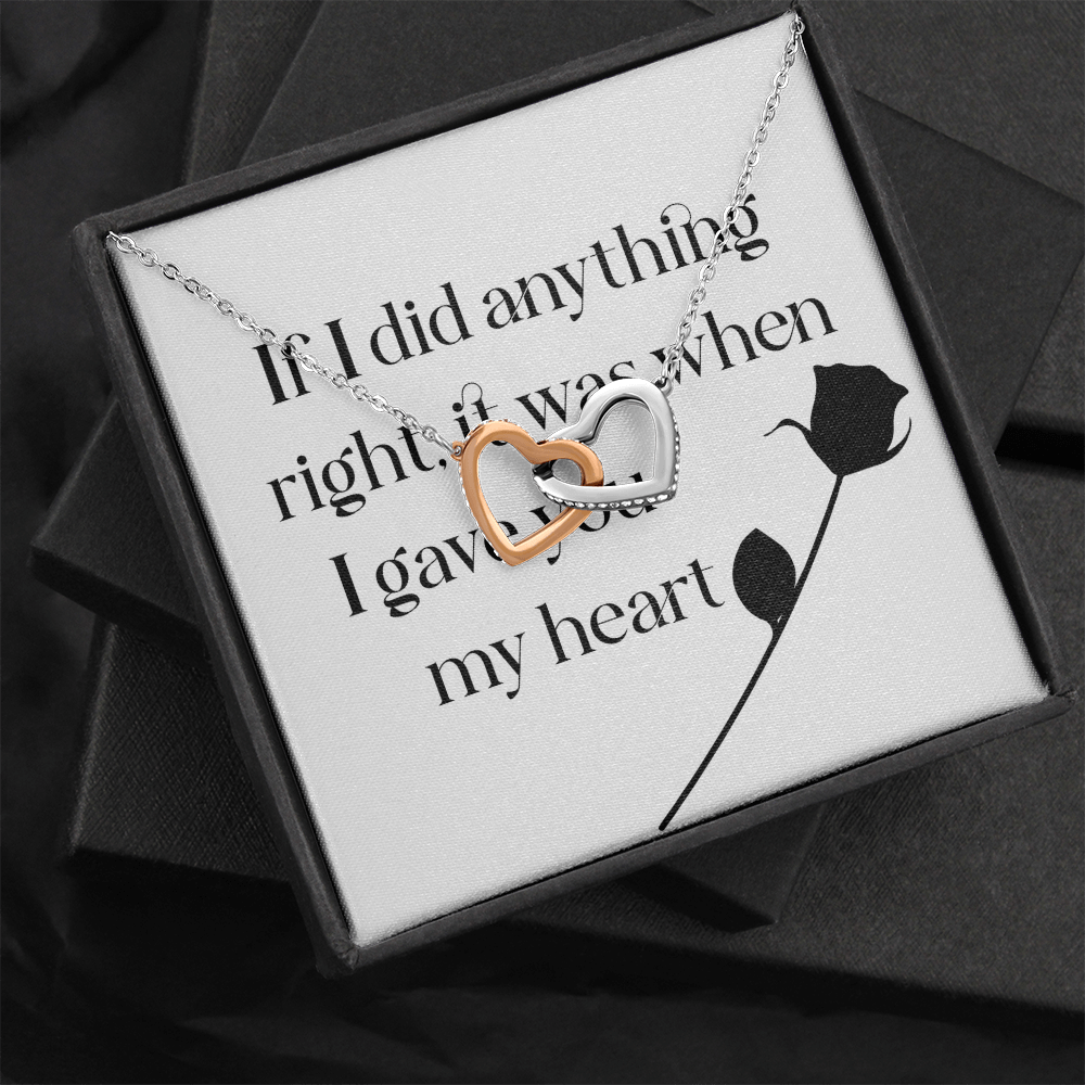Interlocking Hearts Necklace: I Gave You My Heart