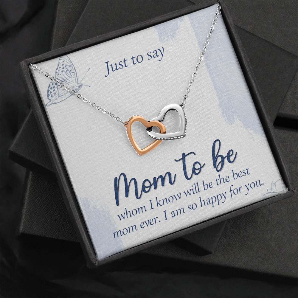 Interlocking Hearts Necklace : Mom To Be I Am So Happy For You