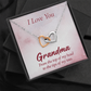 Interlocking Hearts Necklace :I Love You Grandma