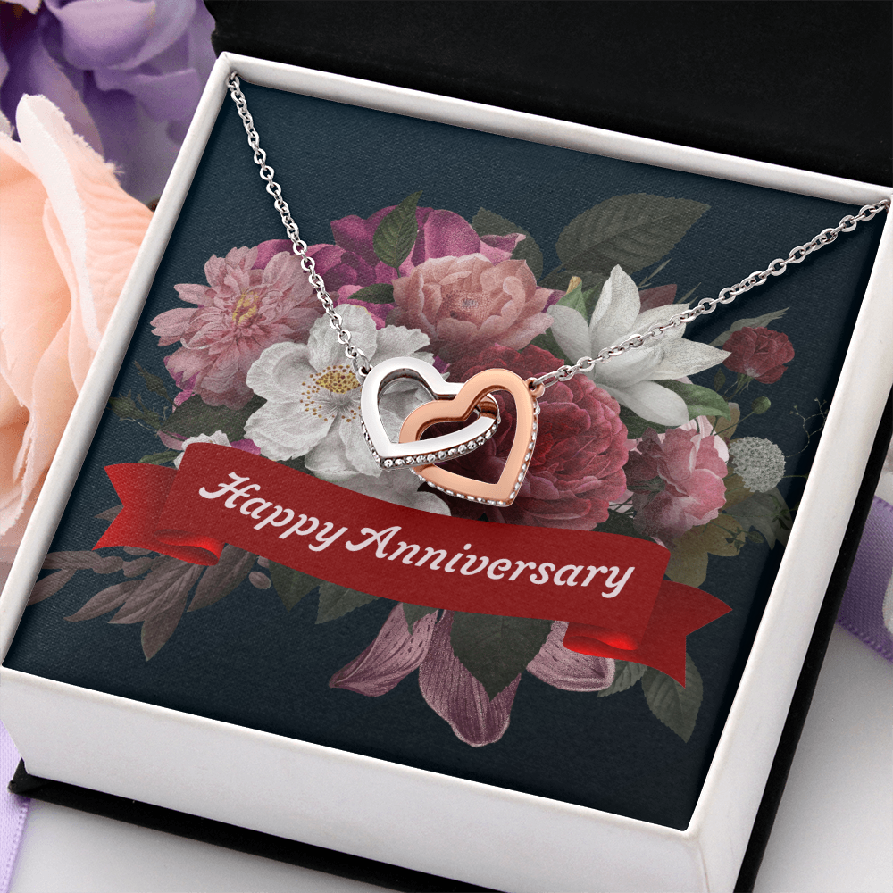 Interlocking Hearts Necklace:Happy Anniversary