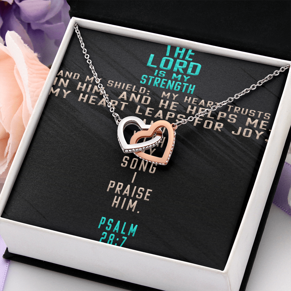 Interlocking Hearts Necklace : The Lord Is My Strength