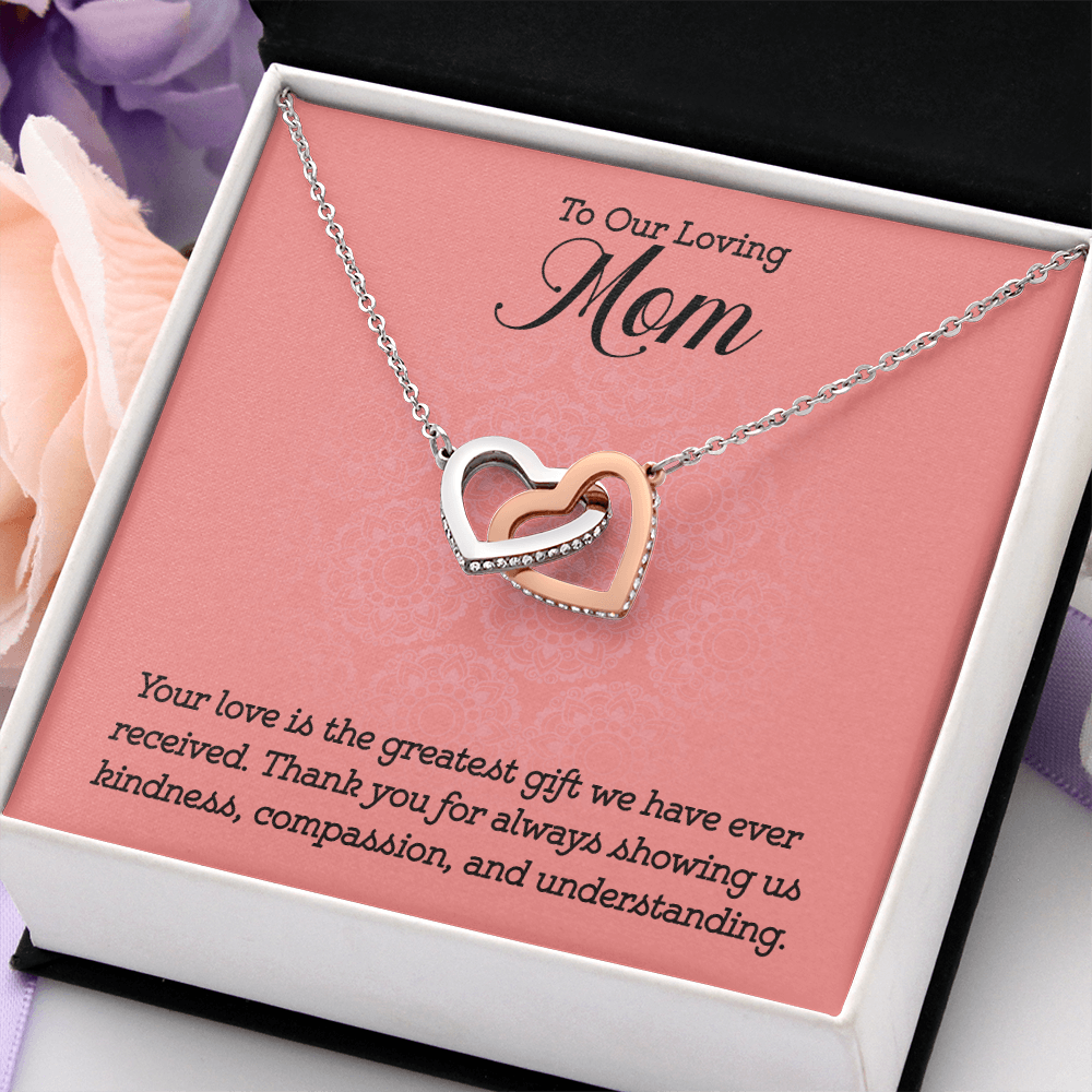 Interlocking Hearts Necklace : To Our Loving Mom