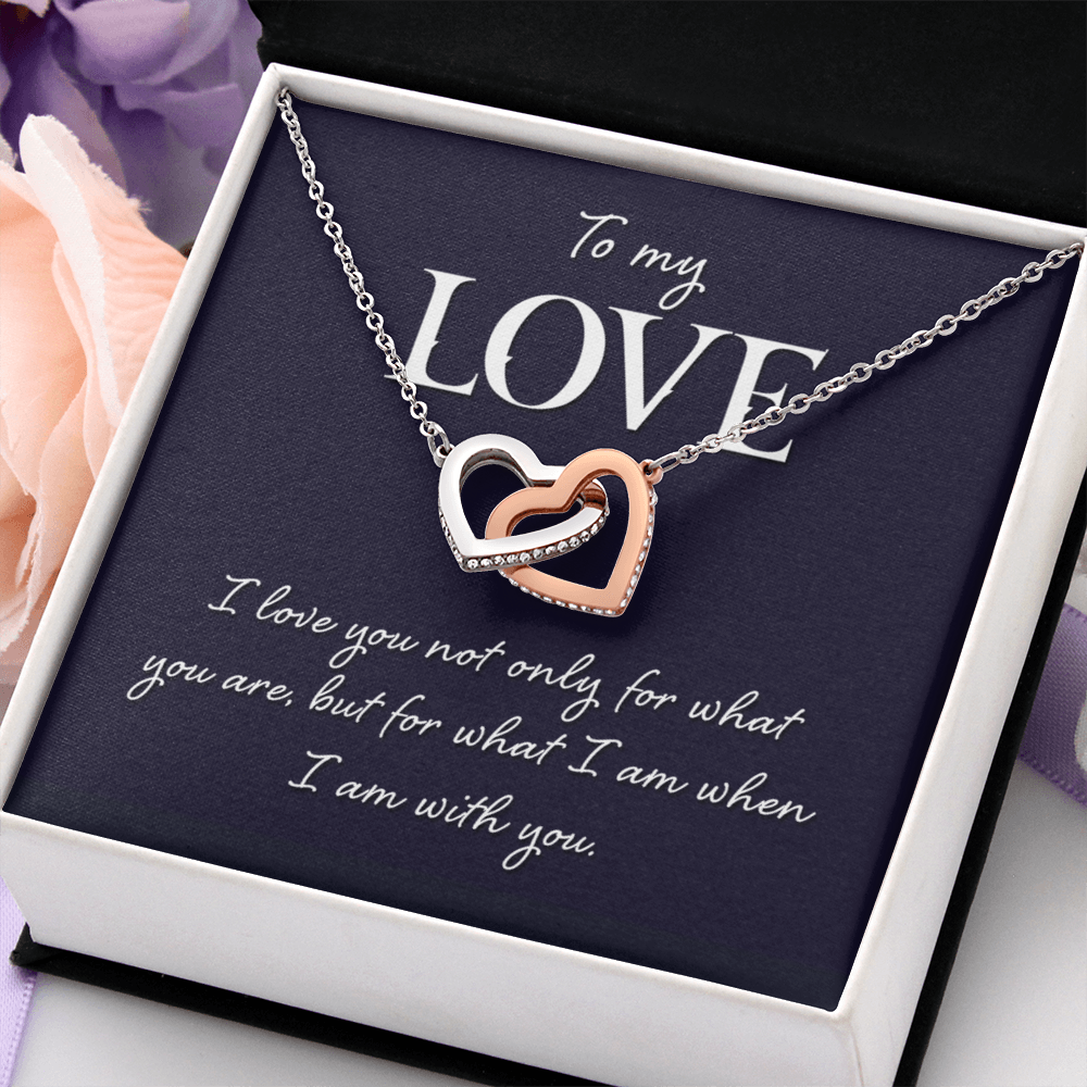 Interlocking Hearts Necklace: To MY Love I Am With You