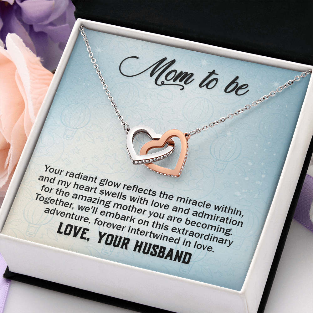Interlocking Hearts Necklace : Mom To Be Love , Your Husband