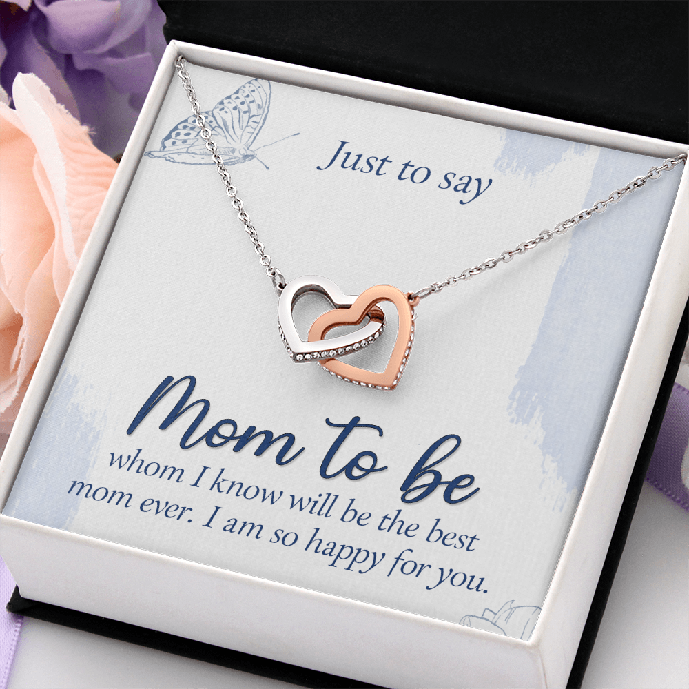 Interlocking Hearts Necklace : Mom To Be I Am So Happy For You