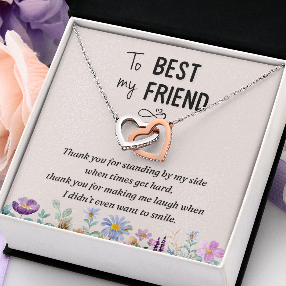 Interlocking Hearts Necklace : To My Best Friend Standing By My Side