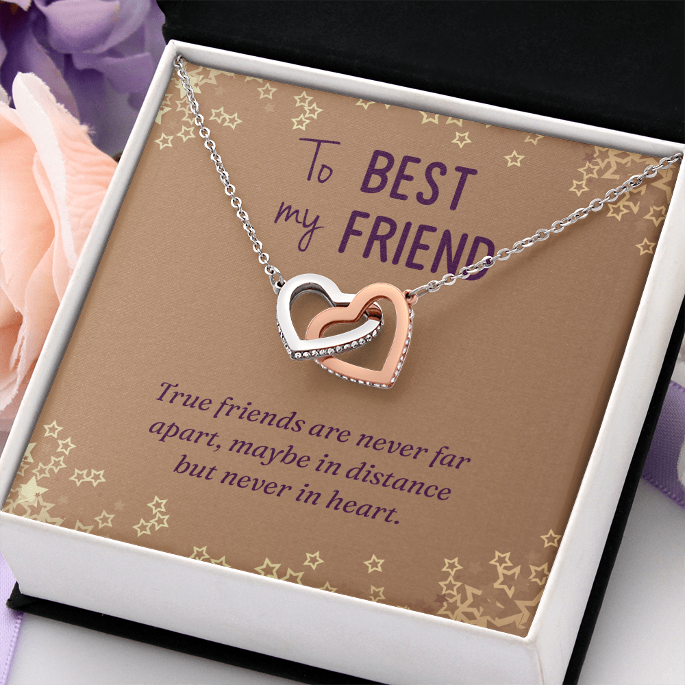 Interlocking Hearts Necklace :To Best My Friend