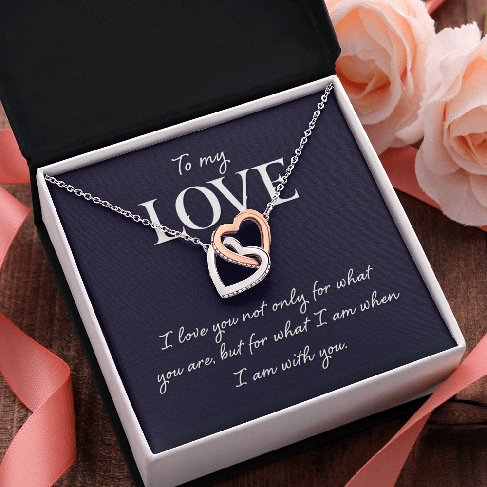 Interlocking Hearts Necklace: To MY Love I Am With You