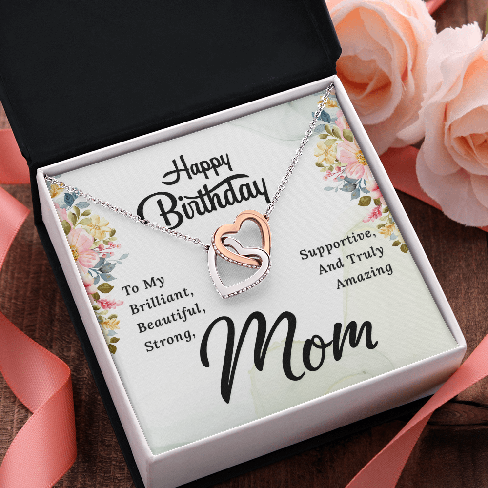 Interlocking Hearts Necklace :Happy Birthday Mom