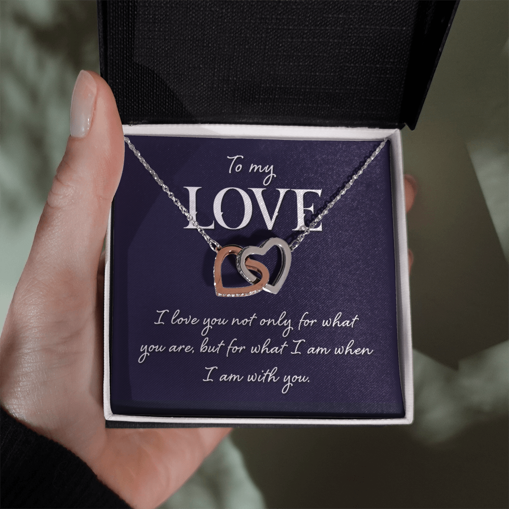 Interlocking Hearts Necklace: To MY Love I Am With You
