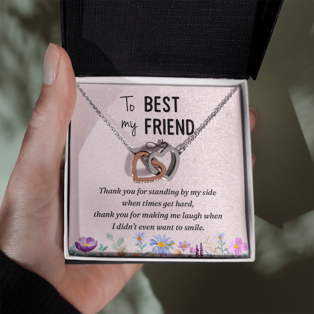Interlocking Hearts Necklace : To My Best Friend Standing By My Side