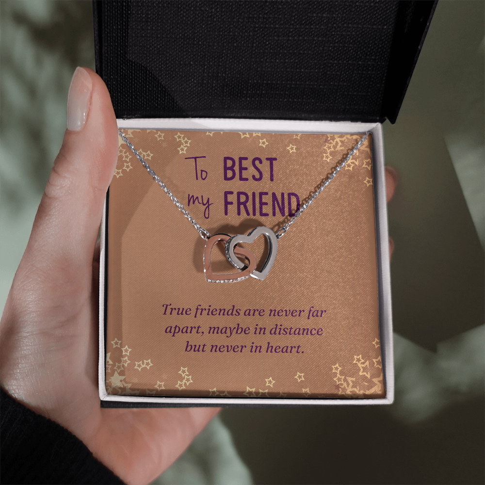 Interlocking Hearts Necklace :To Best My Friend