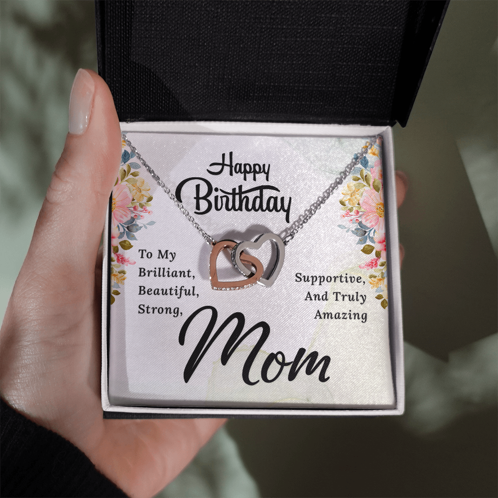 Interlocking Hearts Necklace :Happy Birthday Mom