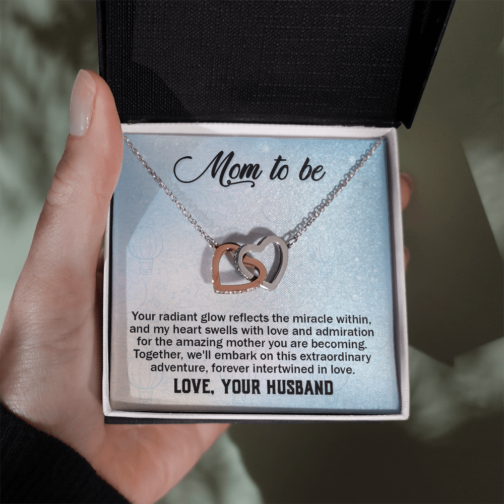 Interlocking Hearts Necklace : Mom To Be Love , Your Husband