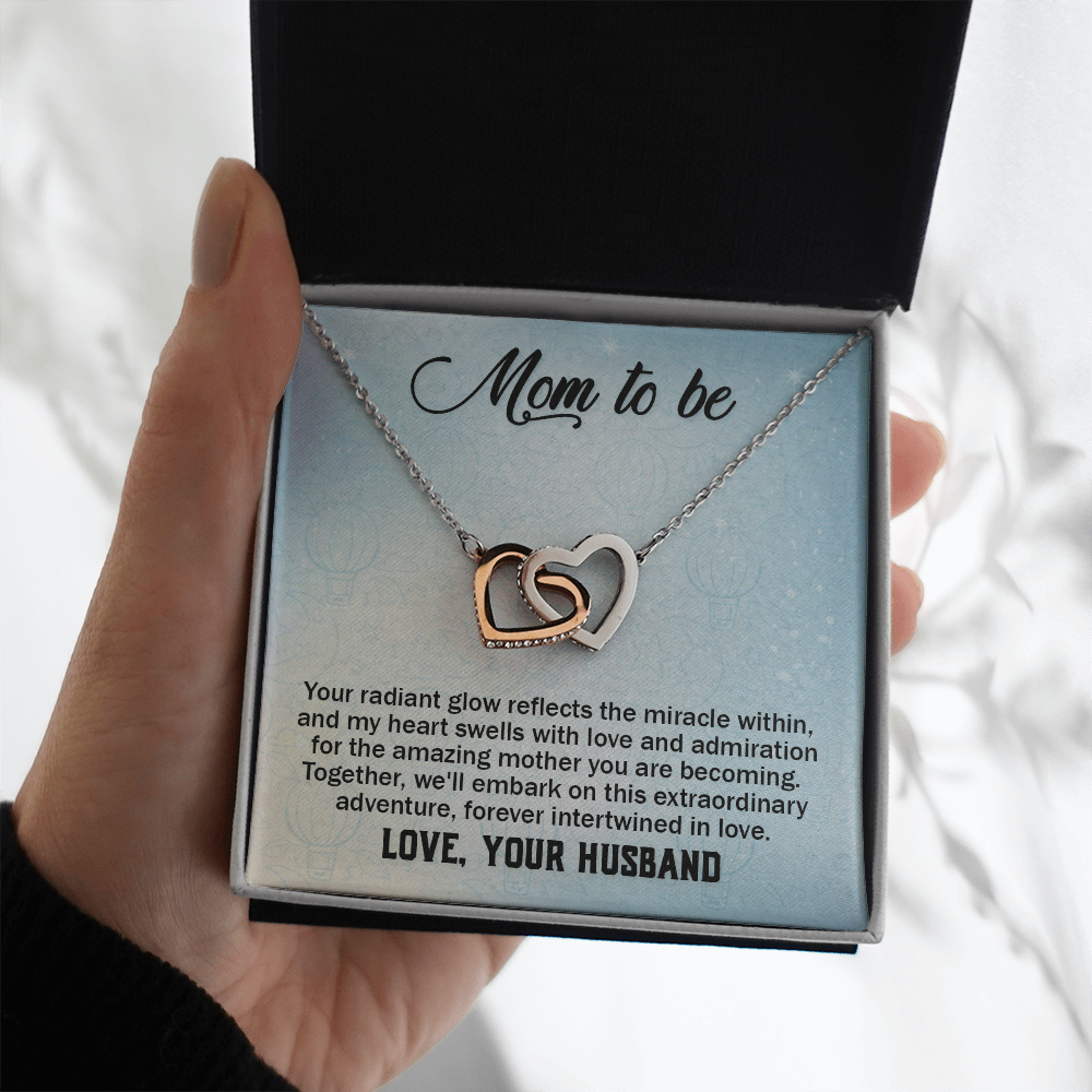 Interlocking Hearts Necklace : Mom To Be Love , Your Husband