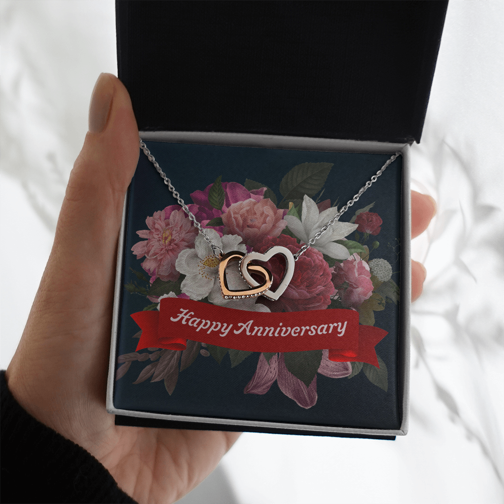 Interlocking Hearts Necklace:Happy Anniversary