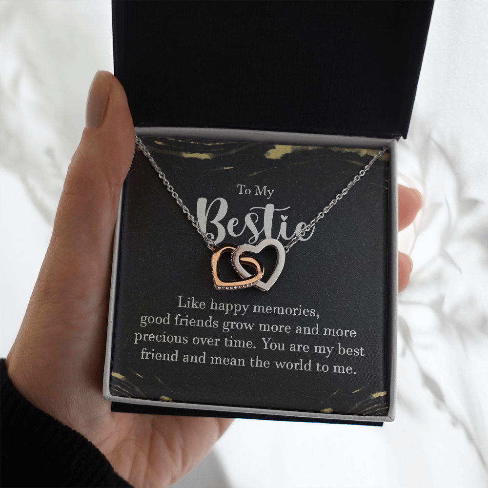 Interlocking Hearts Necklace : To My Bestie Like Happy Memories