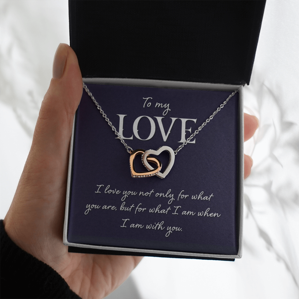 Interlocking Hearts Necklace: To MY Love I Am With You